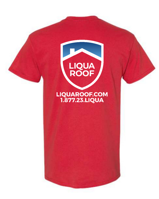 T-Shirt 100% Cotton Heavy Duty Liqua-Roof Red